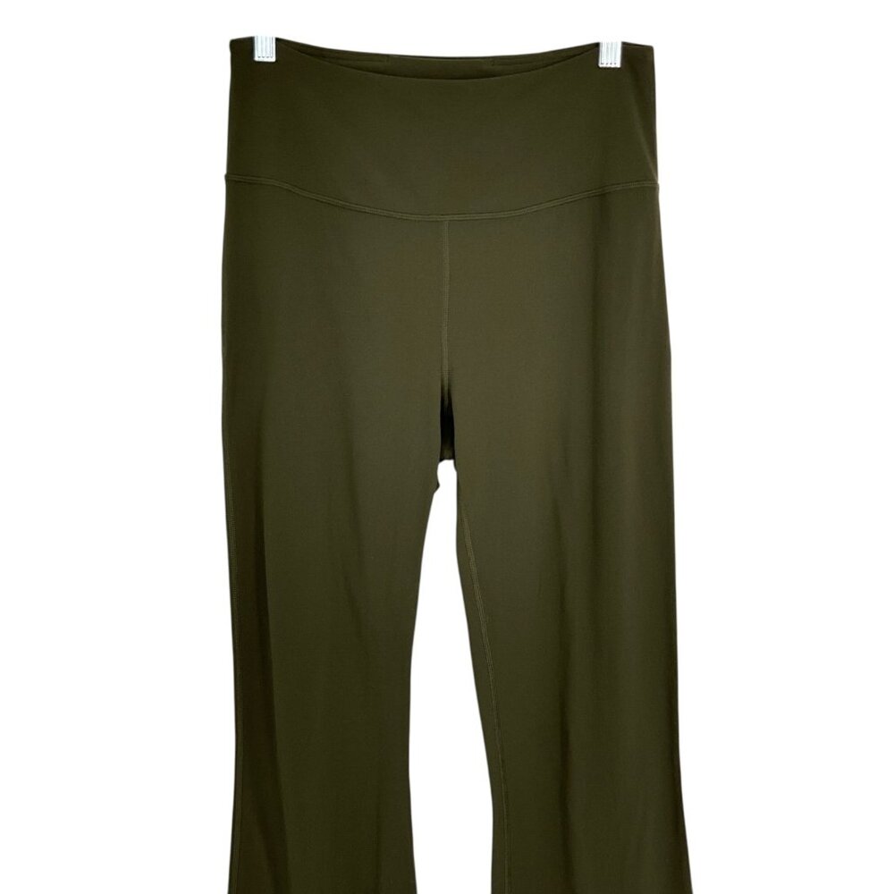 Lululemon Groove Super-High-Rise Flared Pant Nulu Dark Olive Size 10 - Picture 2 of 6